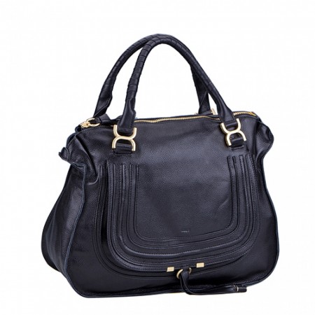 Chloe Marcie Large Leather Tote Black