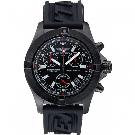 Breitling Avenger Seawolf Ion Plated Steinless Steel Case Black Dial Rubber Bracelet 622240