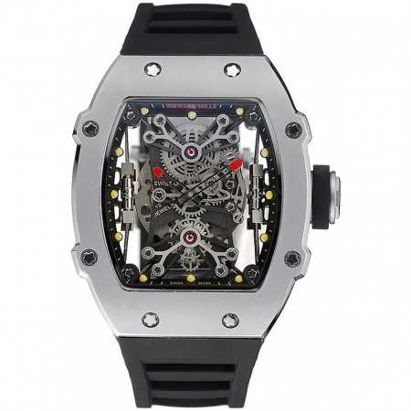 Richard Mille Tourbillion Rafael Nadal RM27-01 Silver Case Black Rubber Bracelet  1454254