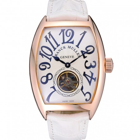 Franck Muller Casablanca White Croco Leather Strap White Dial 80283