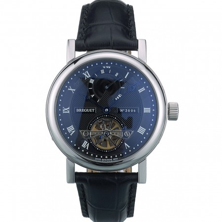 Breguet Classique Complications Stainless Steel Case Black Leather Strap 80157