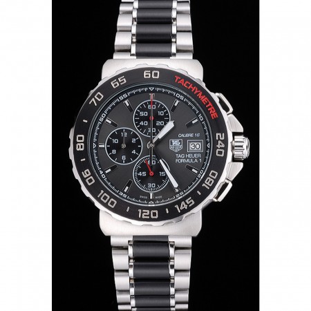 Tag Heuer Formula 1 Calibre 16 Chronograph Black Dial Two Tone Stainless Steel Band   622413