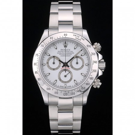 Swiss Rolex Daytona Stainless Steel Bracelet White Dial 80297