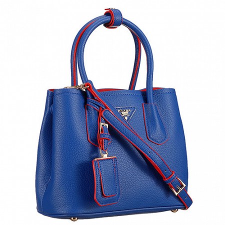 Prada Double Tote Blue And Red Interior  18926821