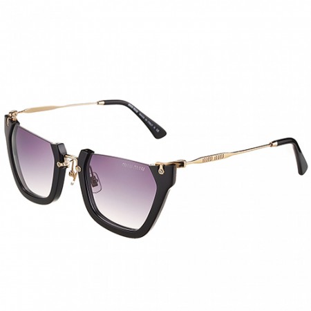 Miu Miu Cut Off Cat-Eye Black Sunglasses 308035