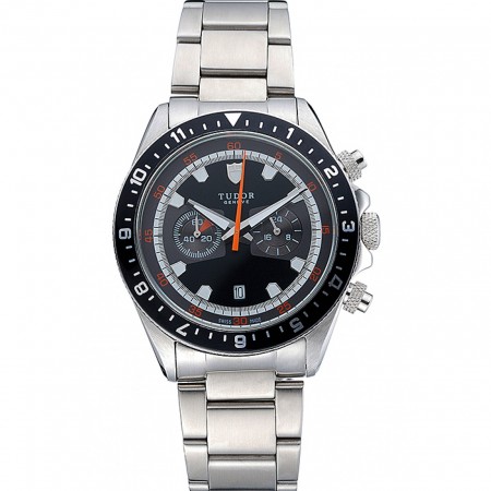 Tudor Heritage Chronograph Black Dial  Stainless Steel Bracelet  622418