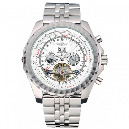 Breitling Bentley Mulliner Tourbillon White Dial Stainless Steel Case And Bracelet  622732