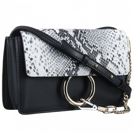 Chloe Faye Small Bag Black and Python Pattern