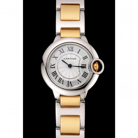 Cartier Ballon Bleu 30mm White Dial Stainless Steel Case Two Tone Bracelet