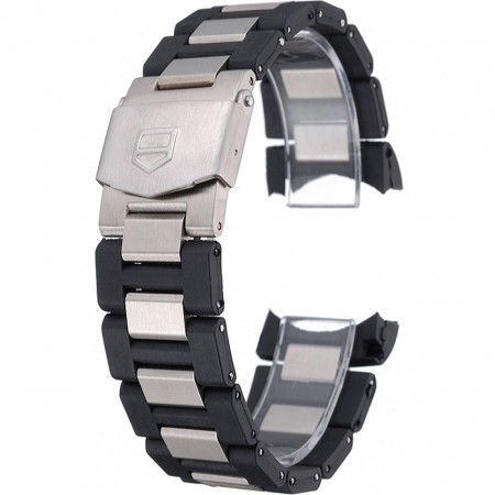 Tag Heuer Plated Stainless Steel and Black Rubber Bracelet  622501