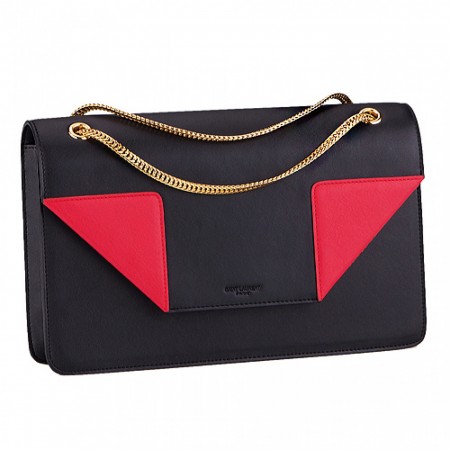 YSL Betty Medium Chain Shoulder Red Black