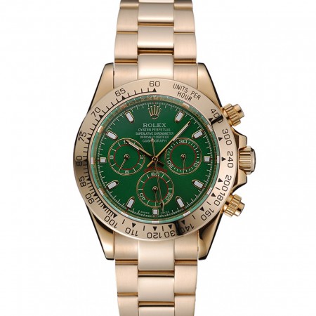 Rolex Cosmograph Daytona Green Dial Gold Case And Bracelet  1454244