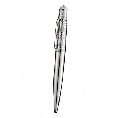 Cartier Silver Embossed Upper Body Silver Ballpoint Pen  622763