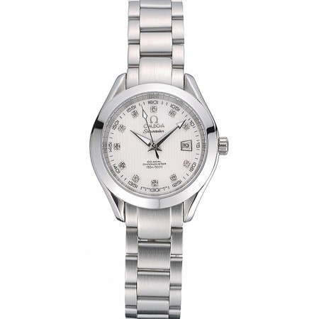 Omega Seamaster Aqua Terra White Dial Diamond Numerals Stainless Steel Bracelet  622444