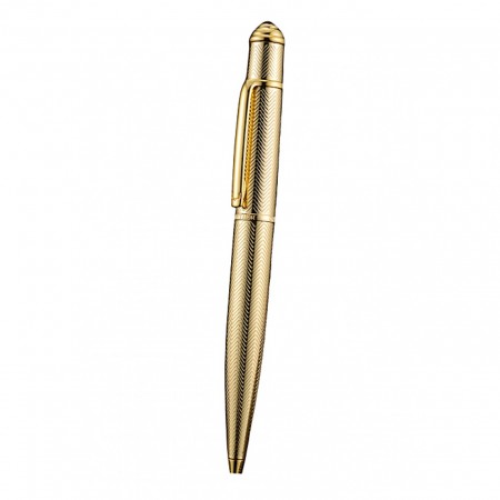 Cartier Fully Wave Patterned Gold Ballpoint Pen  622773