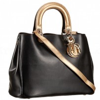 Diorissimo Medium Dark Gold and Black City Bag