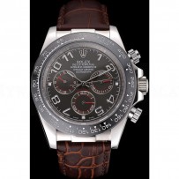 Rolex Cosmograph Daytona Stainless Steel  Case Grey Racing Dial Leather Bracelet   622632
