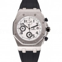 Swiss Audemars Piguet Royal Oak Offshore White Dial Stainless Steel Case Black Rubber Strap  622853