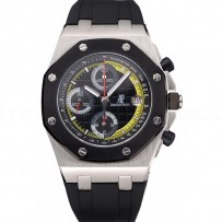 Swiss Audemars Piguet Royal Oak Offshore Black And Yellow Dial Stainless Steel Case Black Rubber Strap  622855