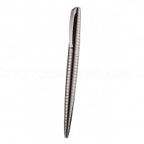 Christian Dior Horizontally Grooved Dark Grey Brown Ballpoint Pen  622741