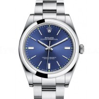 AAA Replica Rolex Oyster Perpetual 39mm Blue Dial Mens Watch 114300-0003