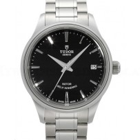 AAA Replica Tudor Style 34mm Black Dial Steel Strap Ladies Watch 12300-1