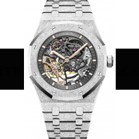 AAA Replica Audemars Piguet Royal Oak Frosted Gold Double Balance Wheel Openworked Watch 15407BC.GG.1224BC.01