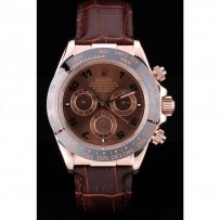 Rolex Daytona Rose Gold Case Brown Dial Brown Leather Strap