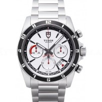 AAA Replica Tudor Grantour Chrono White Dial Steel Strap Mens Watch 20530N-3