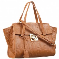 Salvatore Ferragamo Embossed Tan Leather Tote Bag 18927379