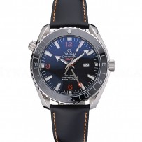 Omega Seamaster Planet Ocean GMT Black Dial Black Leather Band   622393