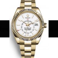 AAA Replica Rolex Sky-Dweller GMT 42mm White Dial Mens Watch 326938-0005