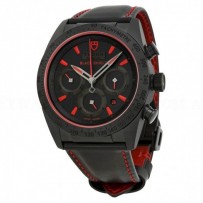 AAA Replica TUDOR Fastrider Chronograph Black Dial Black Leather Mens Watch 42000CR-BKLS