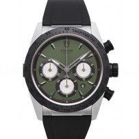 AAA Replica Tudor Fastrider Chronograph Green Dial Rubber Strap Mens Watch 42010N-2