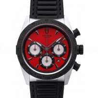 AAA Replica Tudor Fastrider Chronograph Red Dial Calfskin Strap Mens Watch 42010N-1