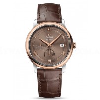 AAA Replica Omega De Ville Prestige Power Reserve 39.5 mm Steel Red gold on Leather Strap Watch 424.23.40.21.13.001
