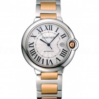 Swiss Cartier Ballon Bleu 42mm Silver Dial Stainless Steel Case Two Tone Gold Bracelet  622877