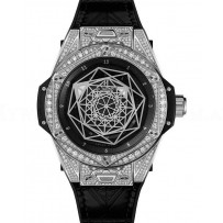 AAA Replica Hublot Big Bang Sang Bleu Steel Pave Watch 465.SS.1117.VR.1704.MXM18