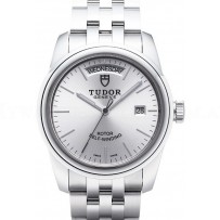 AAA Replica Tudor Glamour Date Day Silver Dial Steel Strap Mens Watch 56000-1
