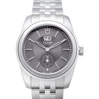 AAA Replica Tudor Glamour Double Date Black Dial Folding Clasp Mens Watch 57000-4