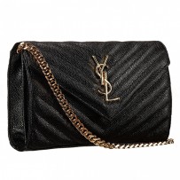 Saint Laurent Monogram Wallet On Chain Black