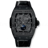 AAA Replica Hublot Spirit Of Big Bang Moonphase All Black Diamonds Mens Watch 647.CI.1110.LR.1200