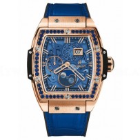 AAA Replica Hublot Spirit Of Big Bang Moonphase King Gold Dark Blue Watch 647.OX.5181.LR.1201
