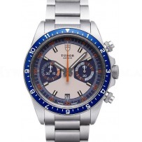 AAA Replica Tudor Heritage Chrono Blue Grey Dial Steel Strap Mens Watch 70330B-95740