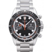 AAA Replica Tudor Heritage Black Dial Steel Strap Chrono Mens Watch 70330N-1