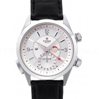 AAA Replica Tudor Heritage Adivsor Silver Dial Croco Strap Mens Watch 79620T-1