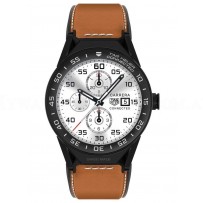 AAA Replica Tag Heuer Connected Modular 45mm Brown Calfskin Strap Black Mat Ceramic Bezel Watch SBF8A8013.82FT6110