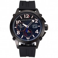 Porsche Design Indicator Black Dial Gold Numerals Black PVD Case Black Rubber Strap