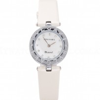 Bvlgari B.ZERO1 25mm White Dial Stainless Steel Case And Bezel Ivory Leather Bracelet