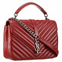 Saint Laurent College Monogram Medium Bag Dark Red